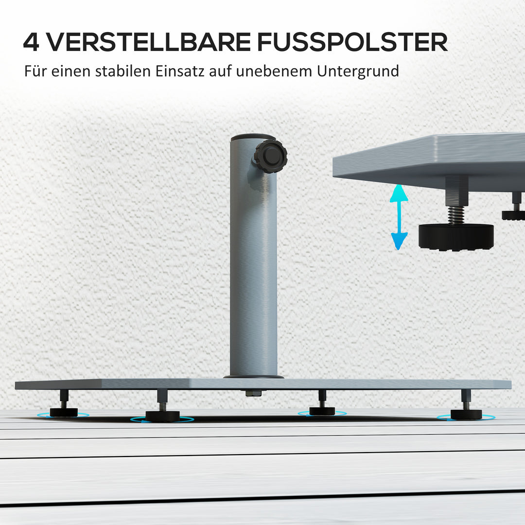 Metal parasolfod 18,5 kg parasolfod, firkantet paraplyholder til parasol 32/38/48 mm