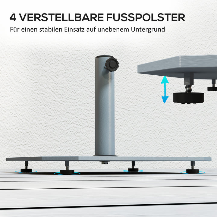 Metal parasolfod 18,5 kg parasolfod, firkantet paraplyholder til parasol 32/38/48 mm