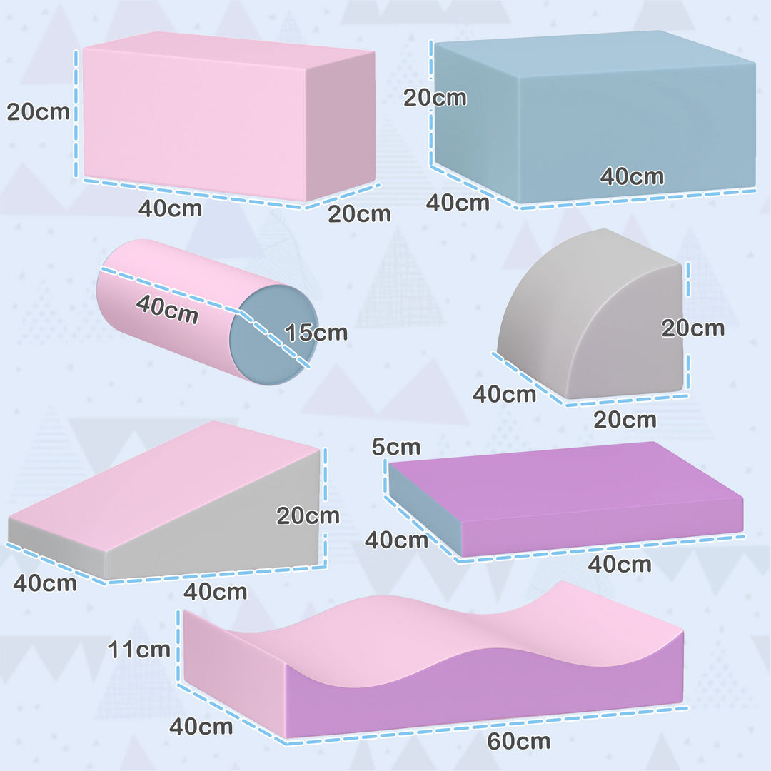 Skumbyggeklodser til børn, fremmer kreativitet, kunstlæder, 40x40x20 cm, flerfarvet, 1-3 år