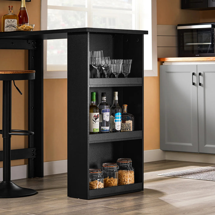 Elegant og pladsbesparende barbord i sort (112 x 57 x 106 cm)