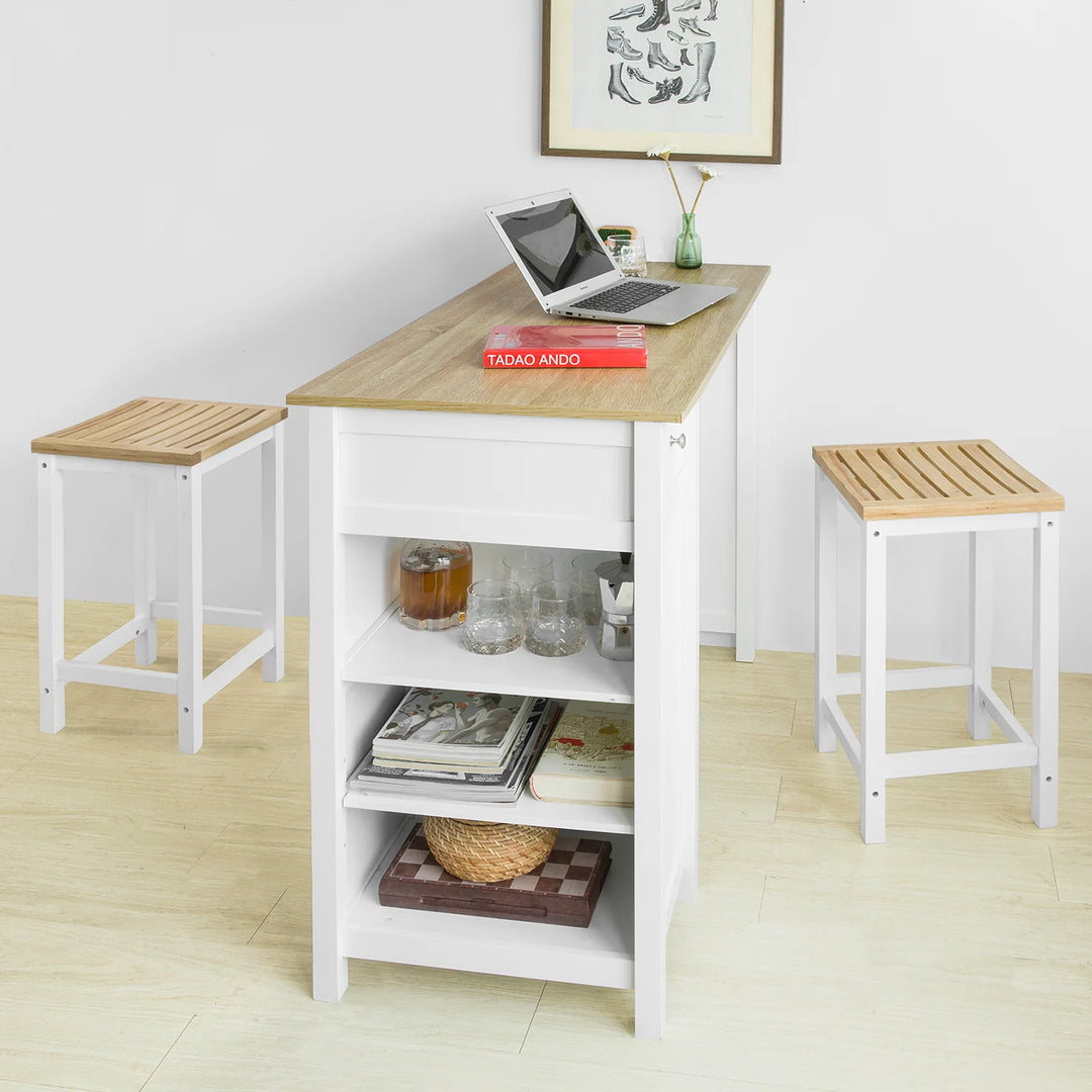 Barbord i skandi-stil, L120 x B55 x H90 cm, hvid