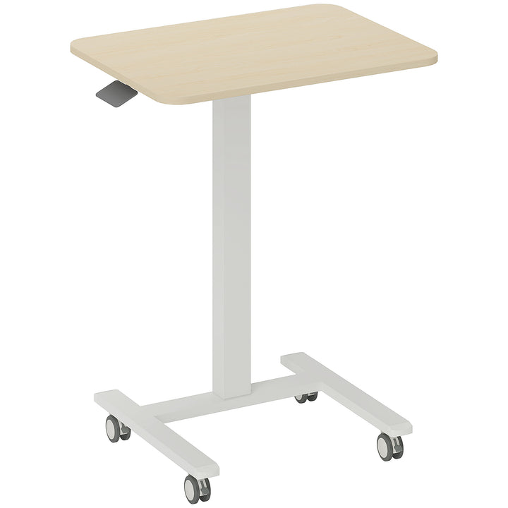 Hæve-/sænkebord, laptopbord, højdejusterbart, 4 hjul, 65 cm x 48 cm x 108 cm, gul