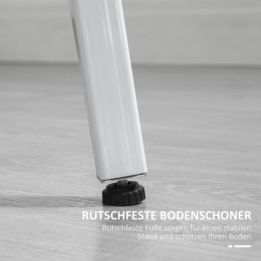 Spisebord, industriel stil, afrundet design, stabilt op til 60 kg, 80 x 76h cm, naturtræ/hvid