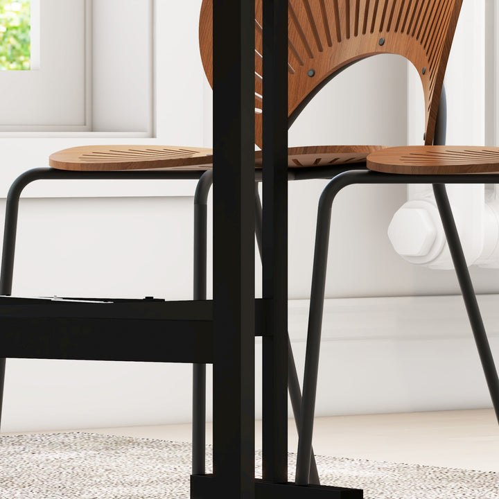 Spisebord til 4-6 personer, klapbord med hjul, stålstel, 52,5-120 x 80 x 73 cm, grå