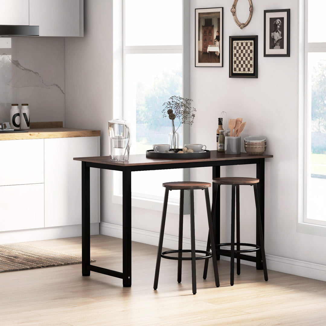 Barstolsæt med 2 barstole i industrielt design, metalstel, fodstøtte, 42 x 42 x 65 cm