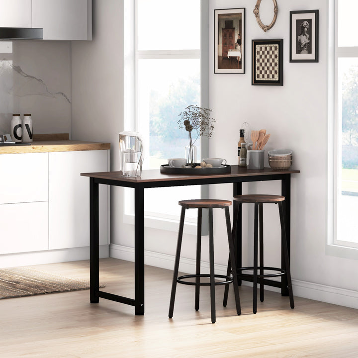 Barstolsæt med 2 barstole i industrielt design, metalstel, fodstøtte, 42 x 42 x 65 cm