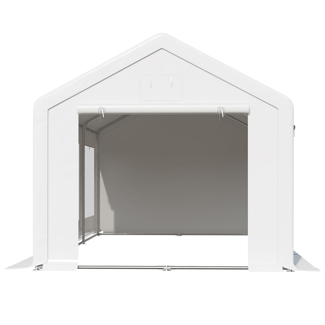 Pavilion 6 x 3 m, festpavillon, aftagelige sidevægge, med rulledøre + vinduer, hvid