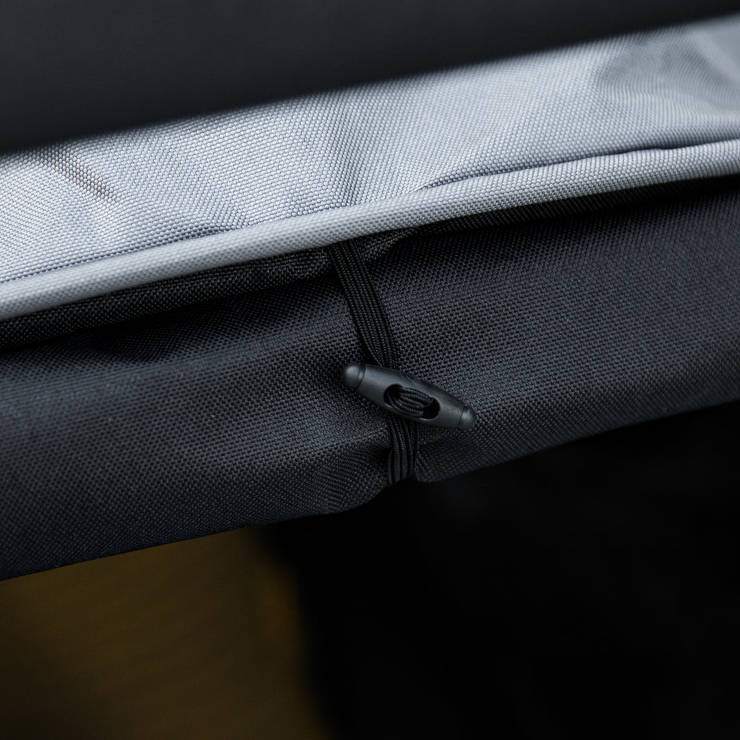 Hundevogn kæledyrsvogn op til 10 kg sammenklappelig regnovertræk 2 sikkerhedssnore 83 cm x 55 cm x 101 cm grå + sort