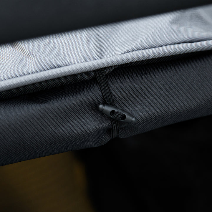 Hundevogn kæledyrsvogn op til 10 kg sammenklappelig regnovertræk 2 sikkerhedssnore 83 cm x 55 cm x 101 cm grå + sort