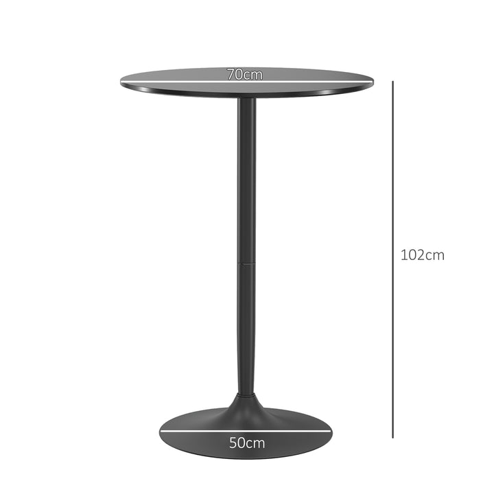 Barbord, ståbord, bord til 2 personer, 70 x 70 x 102 cm, sort