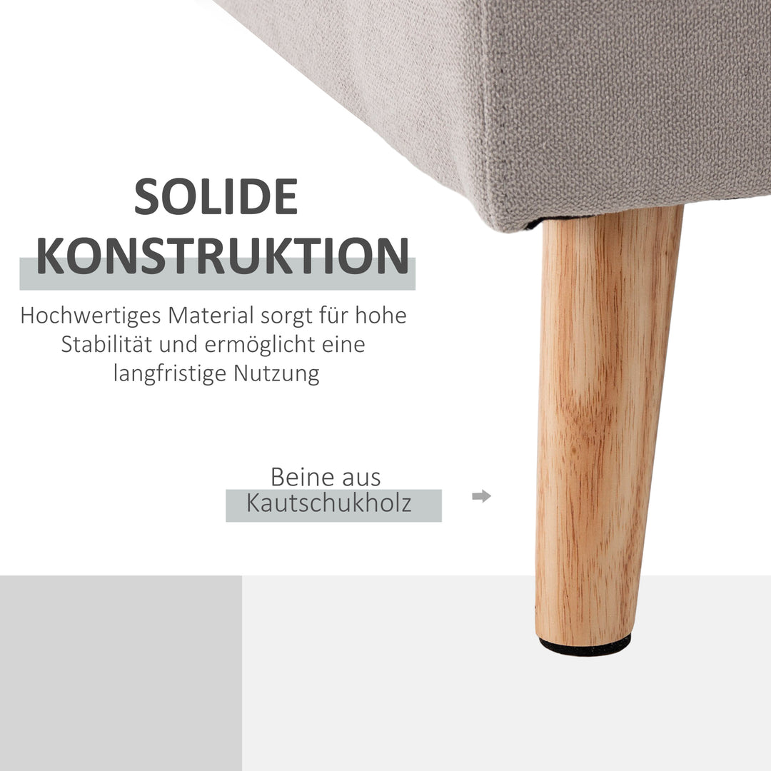 3-Personers hjørnesofa, linnedlook, vendbar chaiselong, 193 x 136 x 85 cm, lysegrå