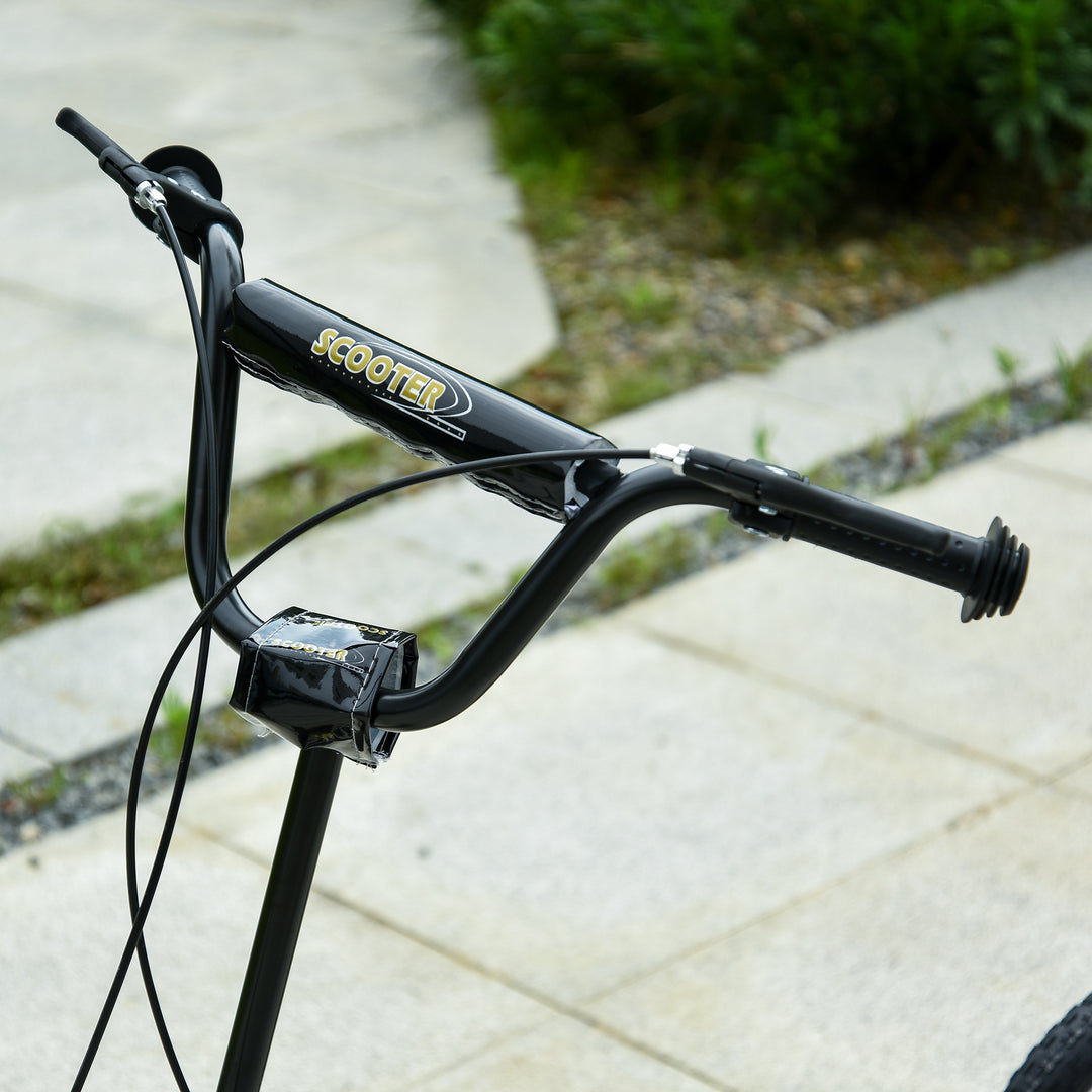 Børneløbehjul fra 5 år løbehjul børneløbehjul sparkløbehjul city scooter børneløbehjul kickboard med luftgummidæk 12 tommer gummi aluminium sort 120 x 58 x 85-95 cm