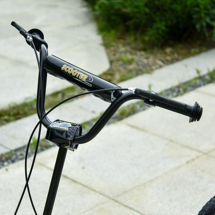 Børneløbehjul fra 5 år løbehjul børneløbehjul sparkløbehjul city scooter børneløbehjul kickboard med luftgummidæk 12 tommer gummi aluminium sort 120 x 58 x 85-95 cm