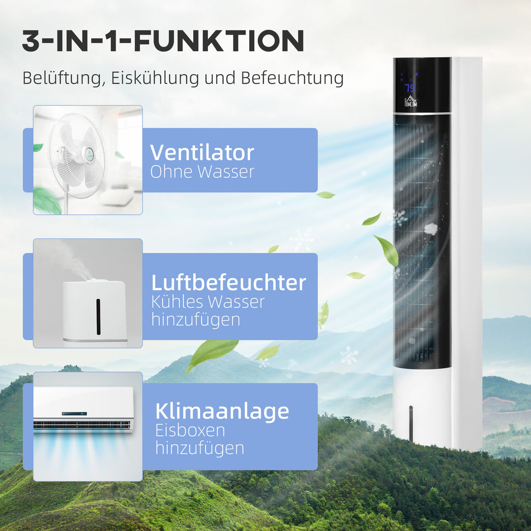 Søjleventilator, søjleformet klimaanlæg, kan drejes 52 grader, støjsvag drift, 3 driftstilstande, 3 hastigheder