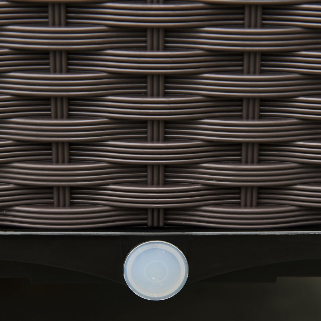 Højbed 6-delt plantekasse med drænhuller, rattan-look, gør-det-selv brun 40 x 40 x 44 cm