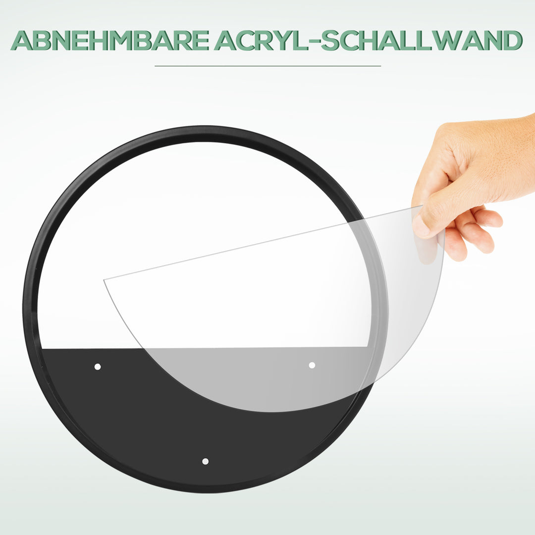 Vægplantekar, sæt med 3, stabelbare, stål+akryl, sort