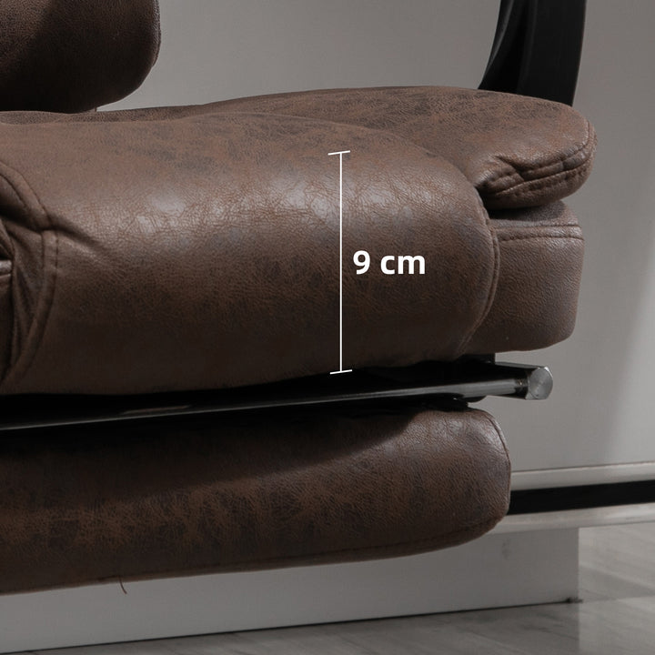 Massagekontorstol, lænefunktion og varmefunktion, drejelig, ergonomisk, op til 120 kg, brun