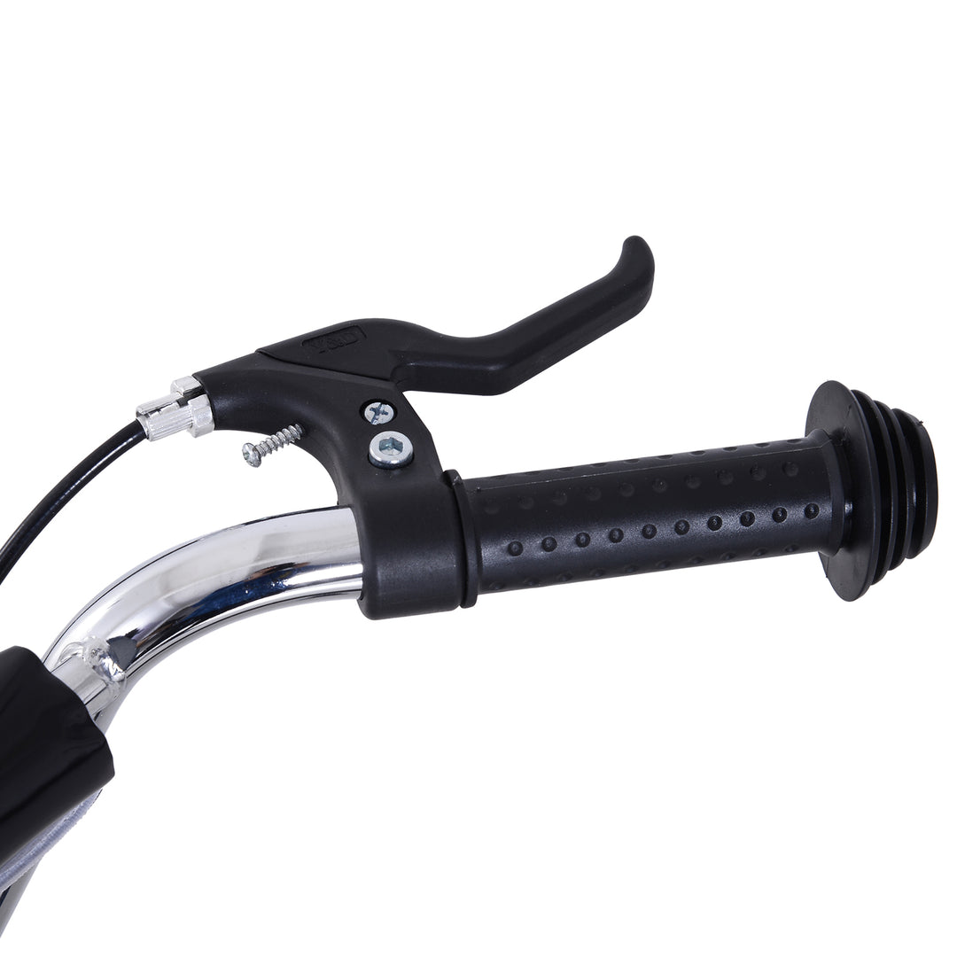 Børneløbehjul 16/12 tommer løbehjul kickscooter med bremser city scooter kickboard børneløbehjul til 5+ år børn sort 135 x 58 x 92-100 cm