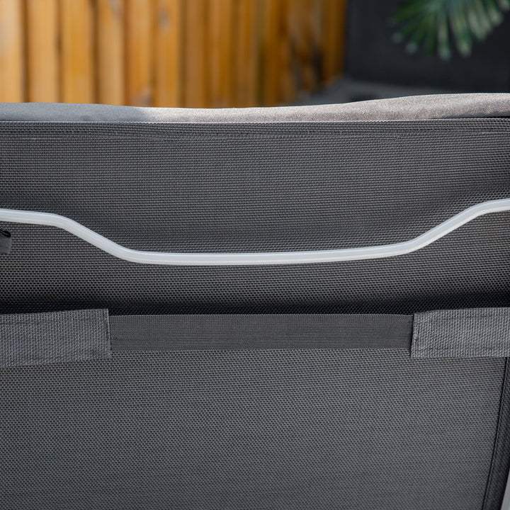 Foldbar solseng med nakkestøtte og sædehynde, liggestol med 7-vejs justerbar ryglæn, haveliggestol, afslapningsliggestol, lasteevne op til 165 kg, til haveferie, udendørs, sort