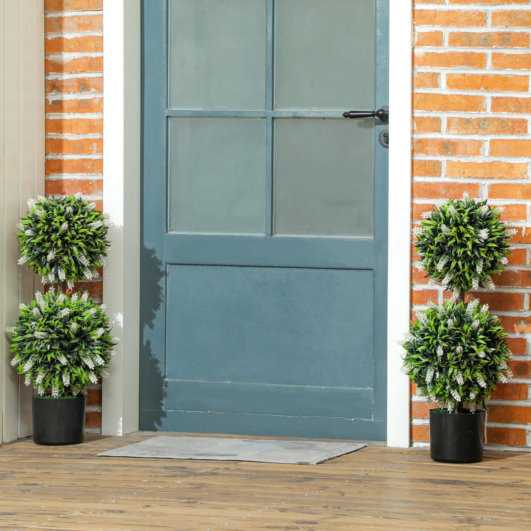 Sæt med 2 kunstige planter, uv-resistent kunstig plante i en urtepotte, 70 cm stueplante til stue, have