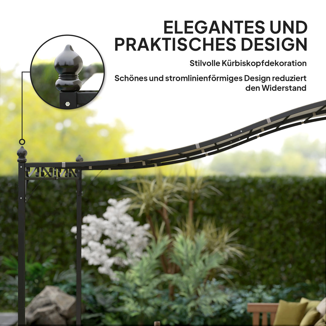 3 x 2,5 m pergola, vægmonteret havepavillon, vandafvisende, metalramme, drænhuller, skyggetag, cremehvid