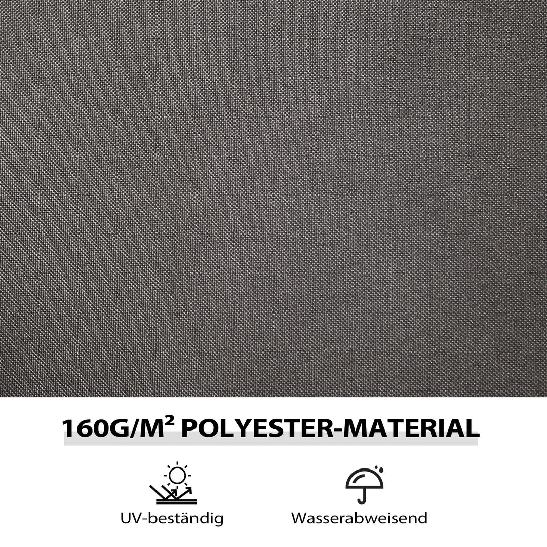 Pavillon sidevægge, 4 sidevægspaneler til havepavillon, med lynlås, 3 x 4 m pavillon, mørkegrå