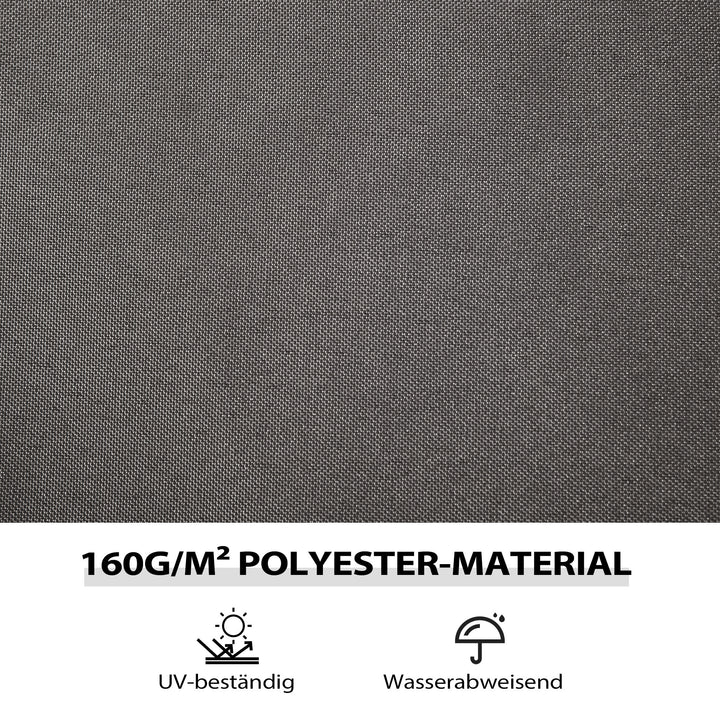 Pavillon sidevægge, 4 sidevægspaneler til havepavillon, med lynlås, 3 x 4 m pavillon, mørkegrå