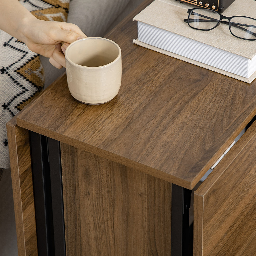 Mobilt klapbord, 2 klapflader, 130 cm x 80 cm x 74 cm, brun