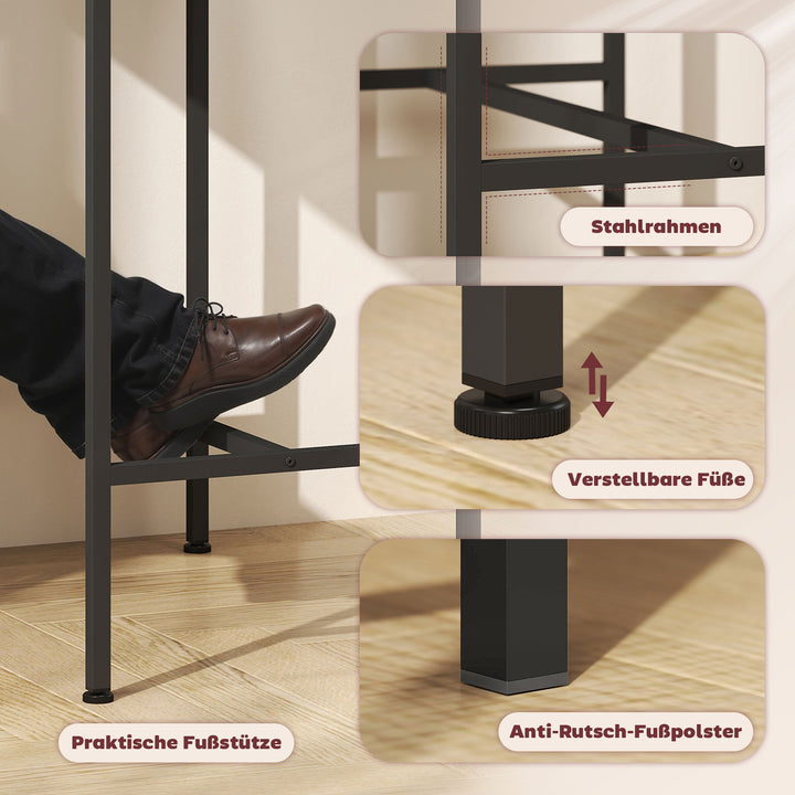 Barbordsæt barbord med barstolsæt spisebord med 2 stole med skridsikker fodpude naturtræ