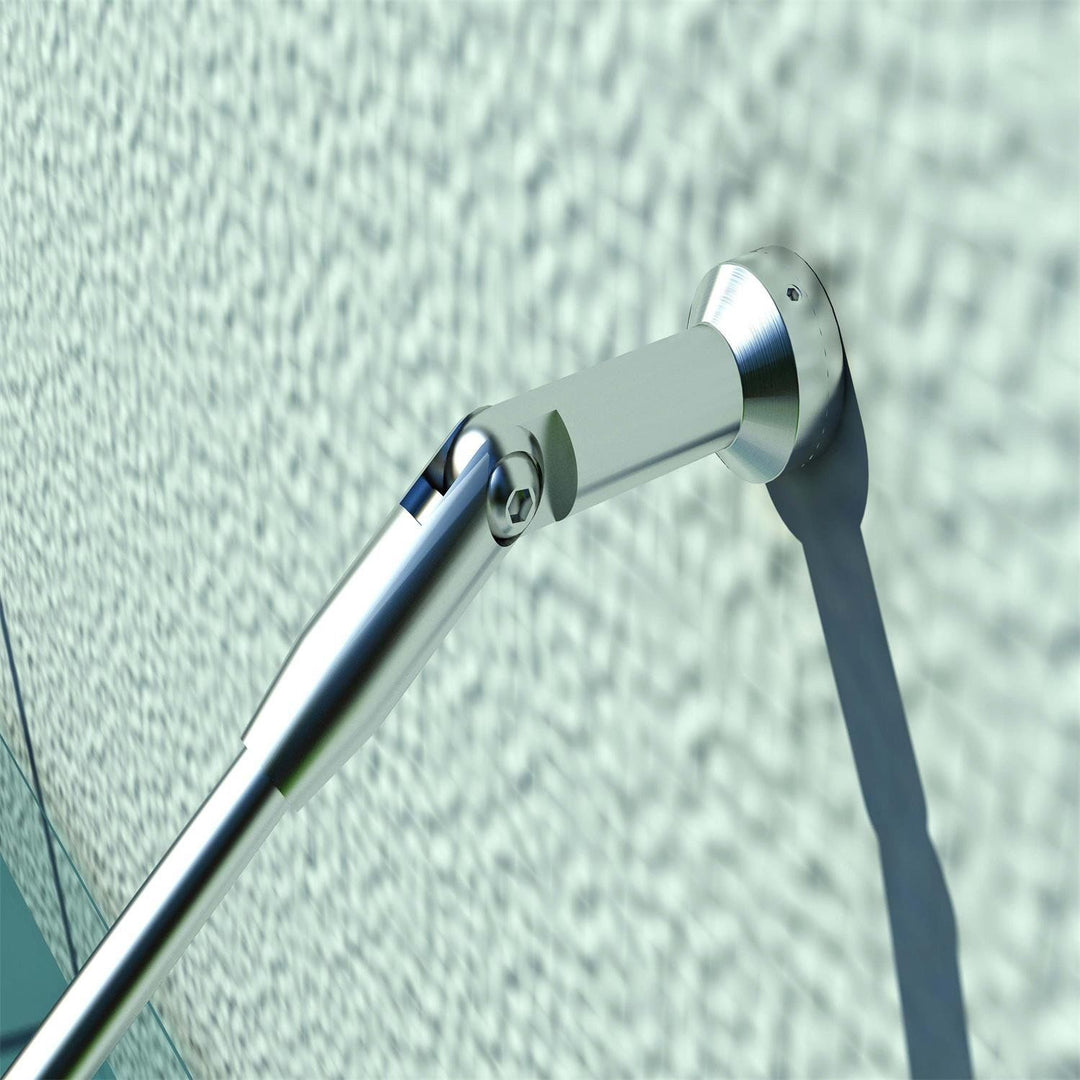 Baldakin glas baldakin dørbaldakin hærdet glas (esg) rustfrit stål klar glas (200x90cm) (l)