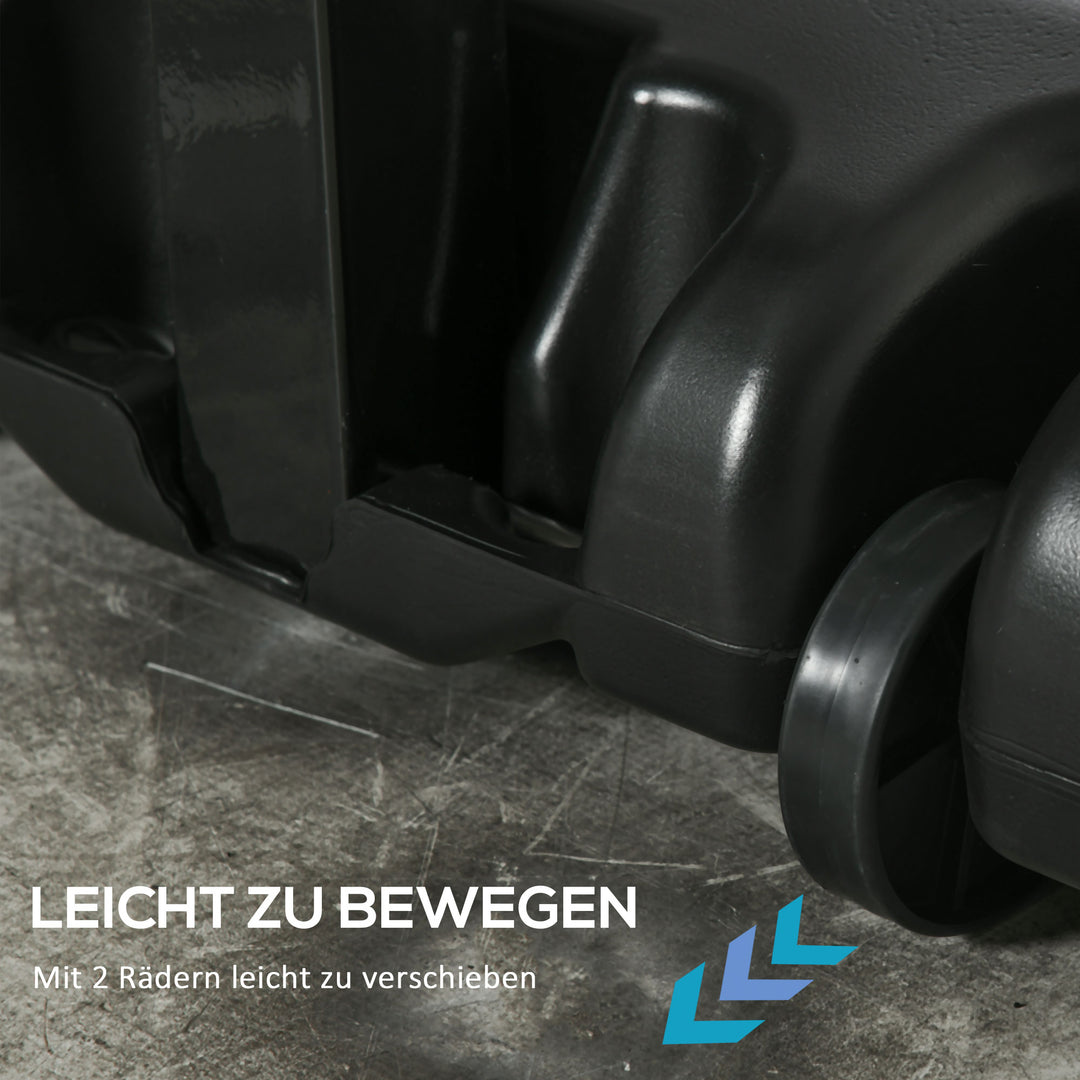 Basketballstativ med hjul, rullelig, 210-260 cm højdejusterbar, basketballkurv med stativ, egnet til indendørs og udendørs brug, stål, plastik, sort