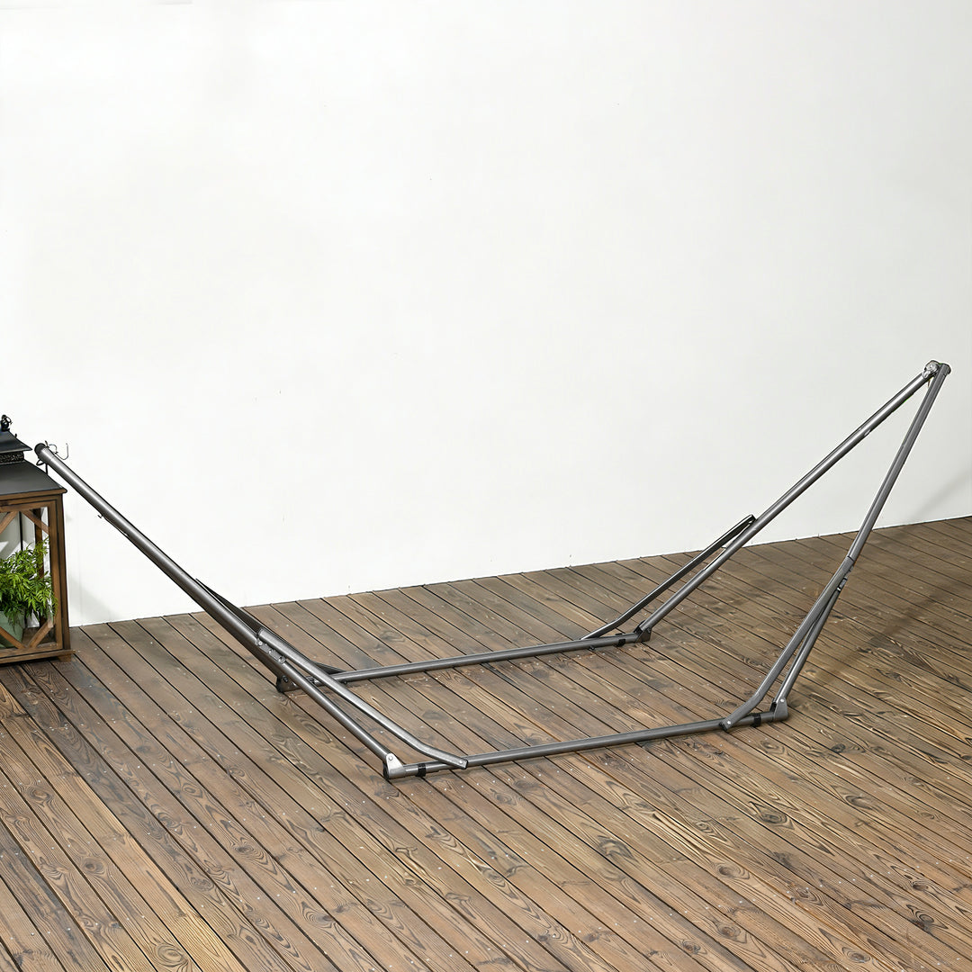 2-i-1 hængekøjestativ, vejrbestandigt, tørrestativ til tøj, 290 cm x 92 cm x 88 cm, sort