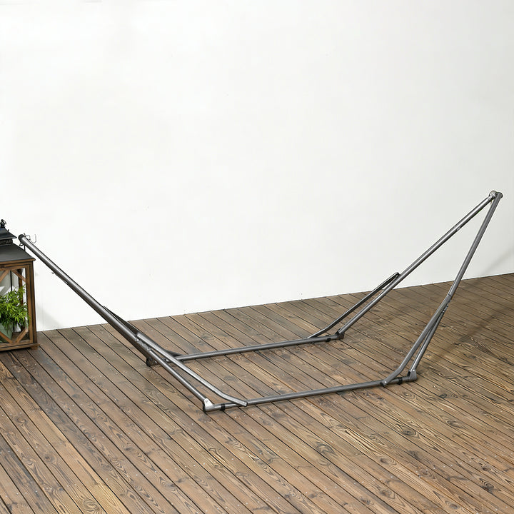 2-i-1 hængekøjestativ, vejrbestandigt, tørrestativ til tøj, 290 cm x 92 cm x 88 cm, sort