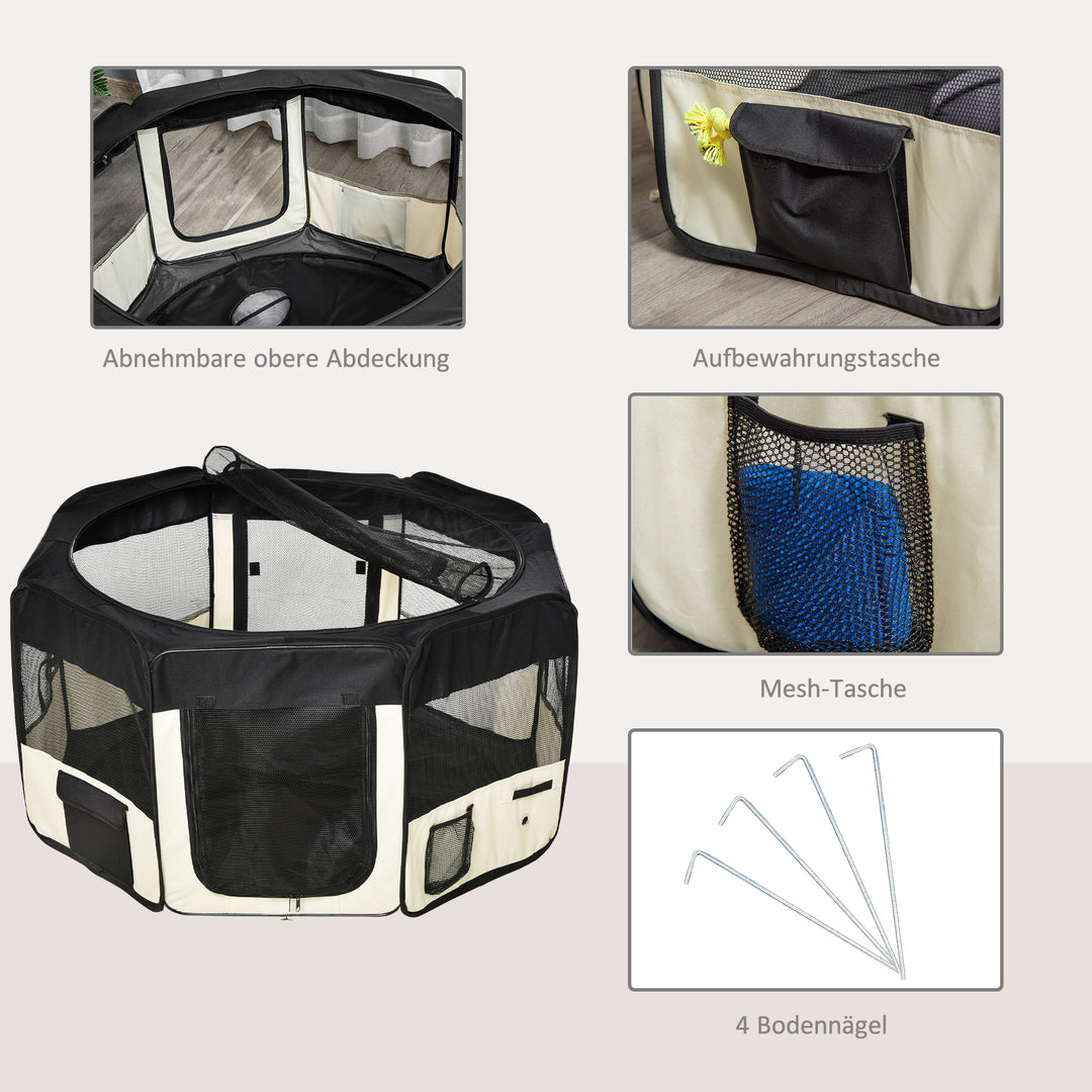 Hvalpegård fritgående indhegning dyrekravlegård kravlegård hvalpehegn hvalpelegegård hunde kravlegård 600d oxford ø120 x h58 cm