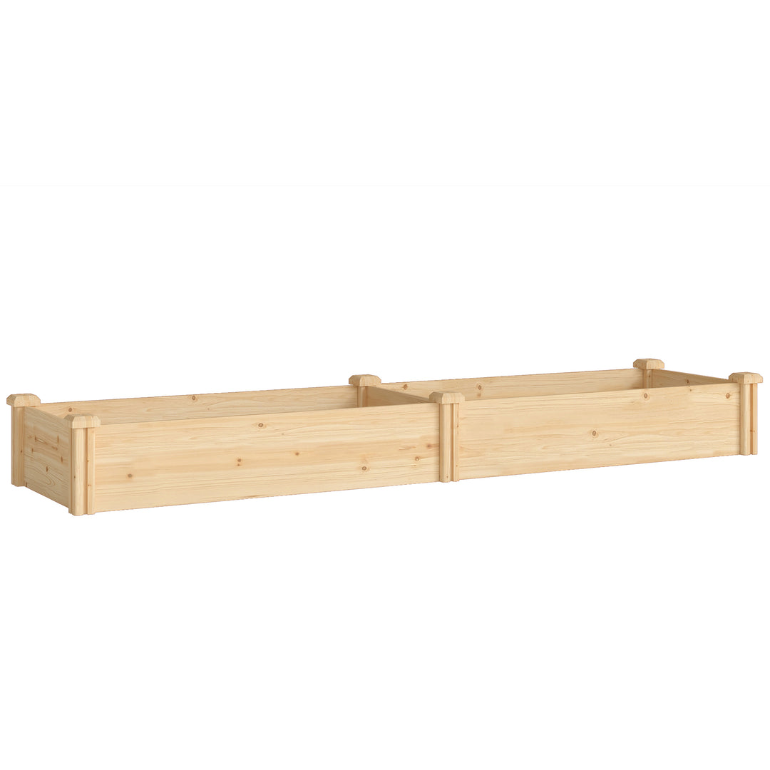 Højbed i træ, plantebed med skillevæg, åben bund, kold ramme, havebed 235 x 66 x 26 cm, naturtræ