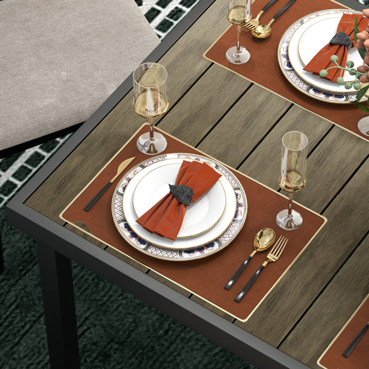 Havebord til 8 personer, udendørsbord, loungebord, vejrbestandigt, 190 x 90 x 74 cm, naturtræ