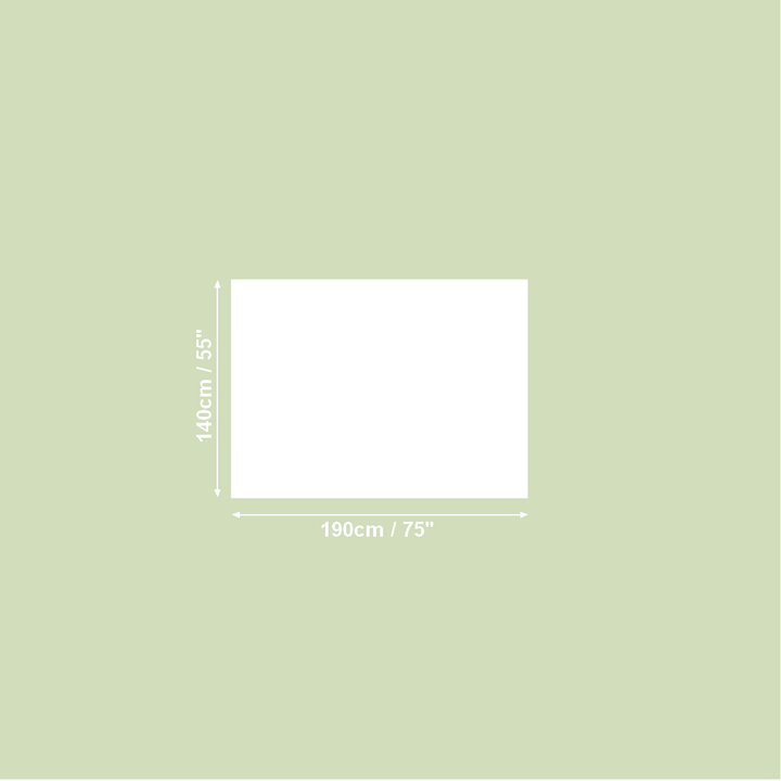 Rektangulær dug, 100% bomuld, printet, Seeds Aqua kollektion