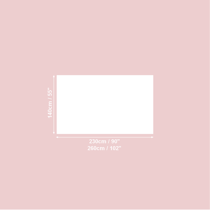 Rektangulær dug, 100% bomuld, printet, Seeds Aqua kollektion