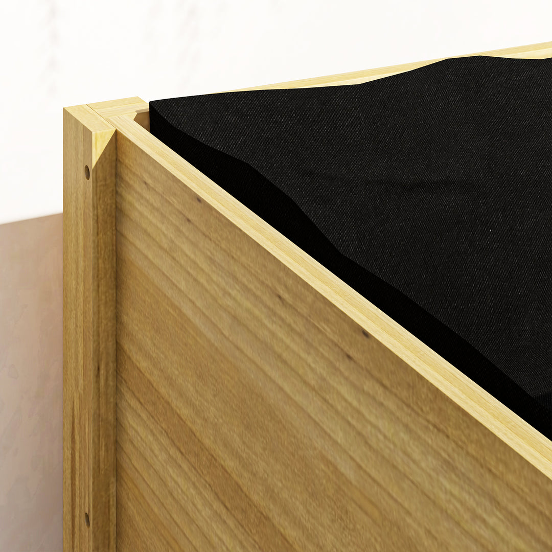 Højbed i træ med akrylpaneler på to sider. rummer 118 liter jordvandsdræningshuller. 110 x 50 x 80 cm.