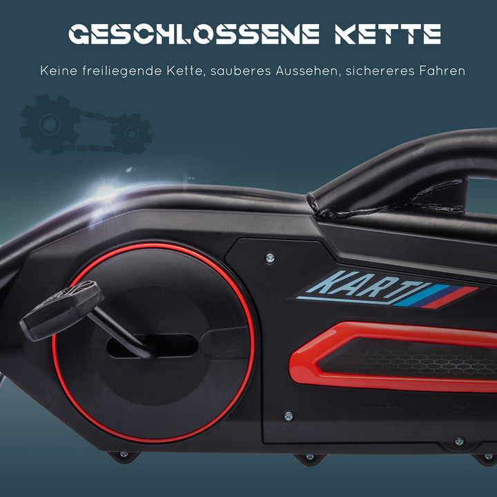 Gokart pedal gokart med bakgear og fremadgående gear, til børn i alderen 3 til 8 år, rød