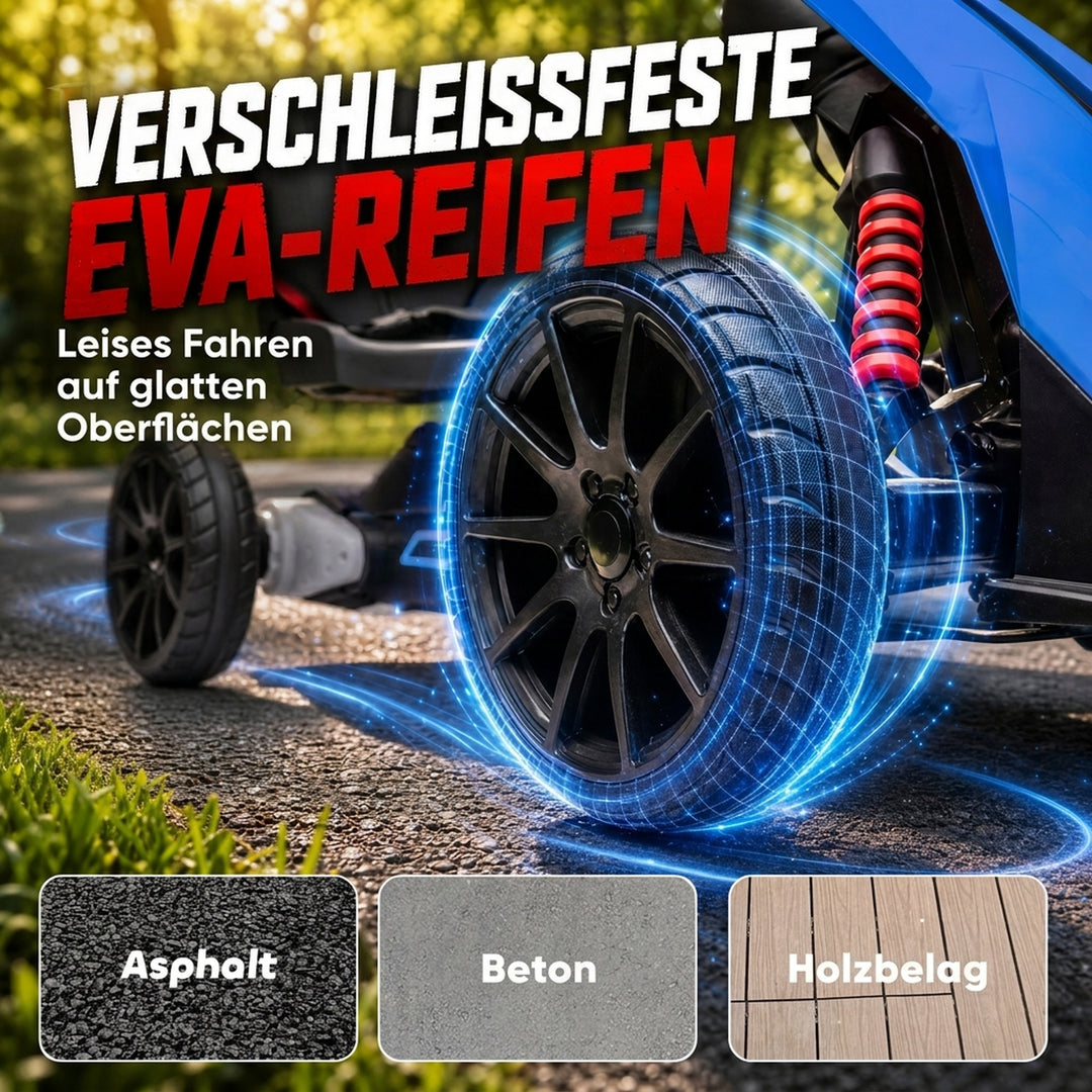Elektrisk gokart til børn 12V 3-5 km/t gokart til 3-8-årige, blå