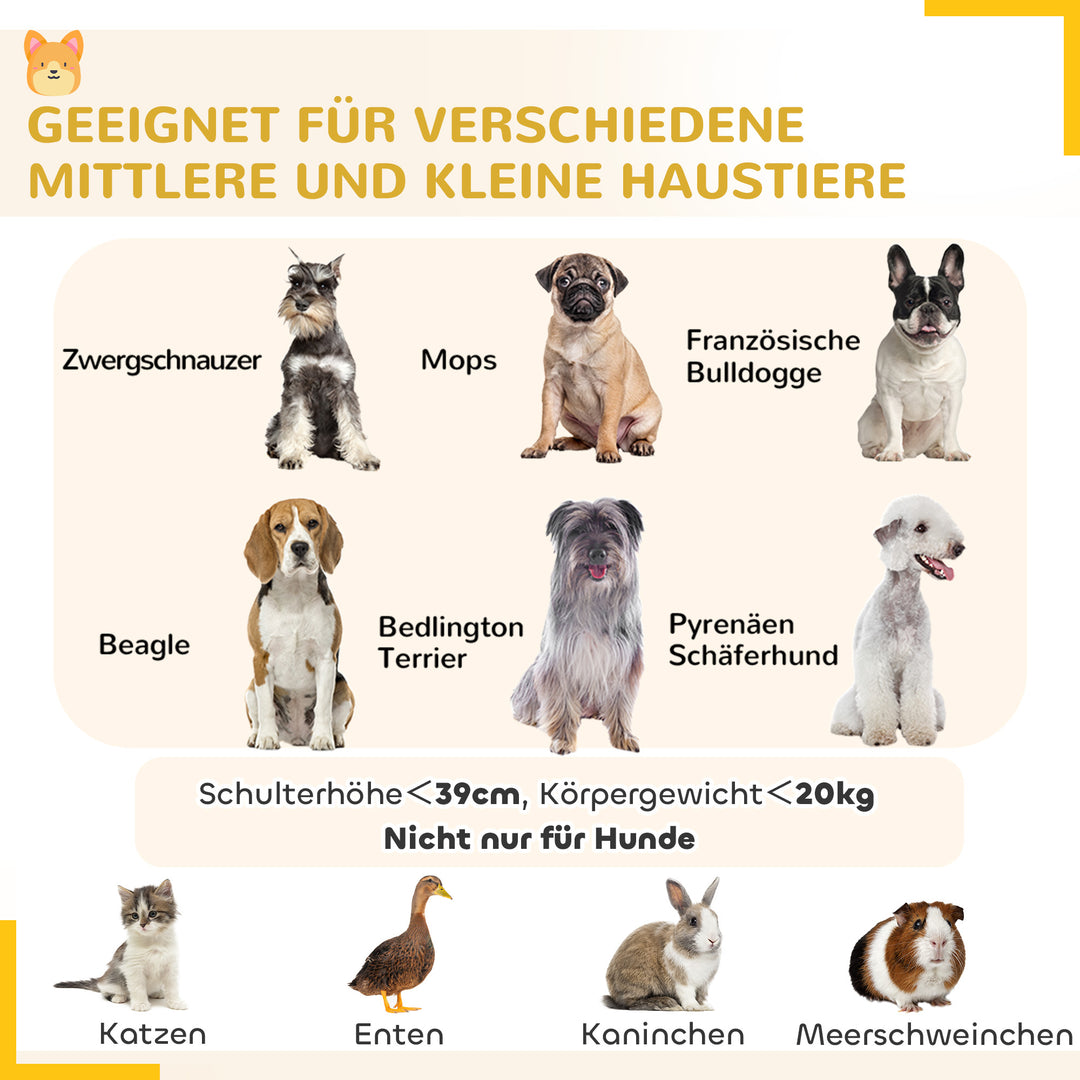 Hvalpegård, 76 cm høj/ca. 2,5 m², 8 paneler, bund, kombineret tagpresenning