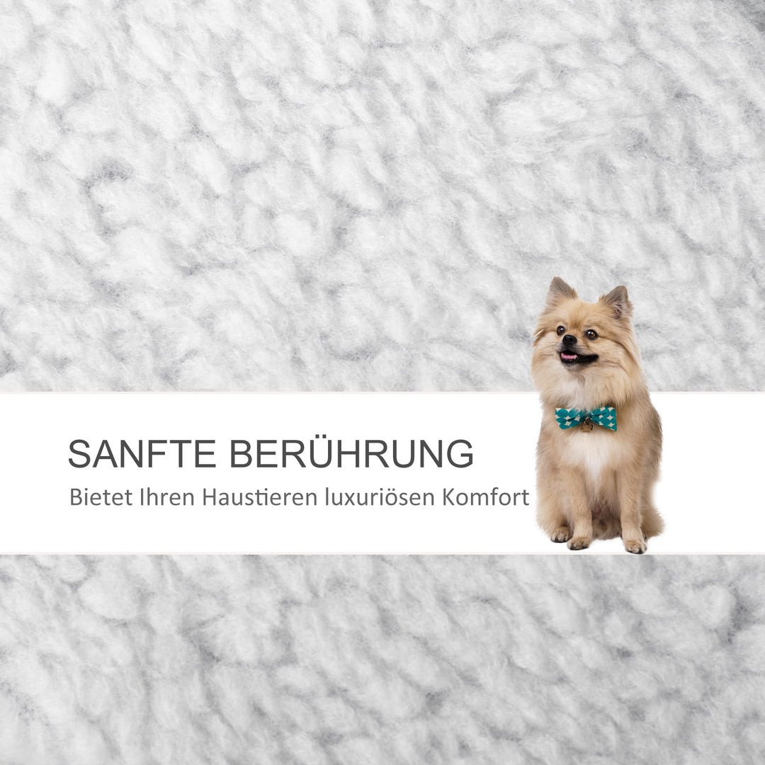 Kattetrappe 3-trins kæledyrstrappe med kradsetræer bold hundetrappe kæledyrstrappe til katte op til 5 kg plysjute hvid 45 x 40 x 48 cm