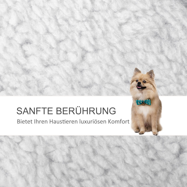 Kattetrappe 3-trins kæledyrstrappe med kradsetræer bold hundetrappe kæledyrstrappe til katte op til 5 kg plysjute hvid 45 x 40 x 48 cm