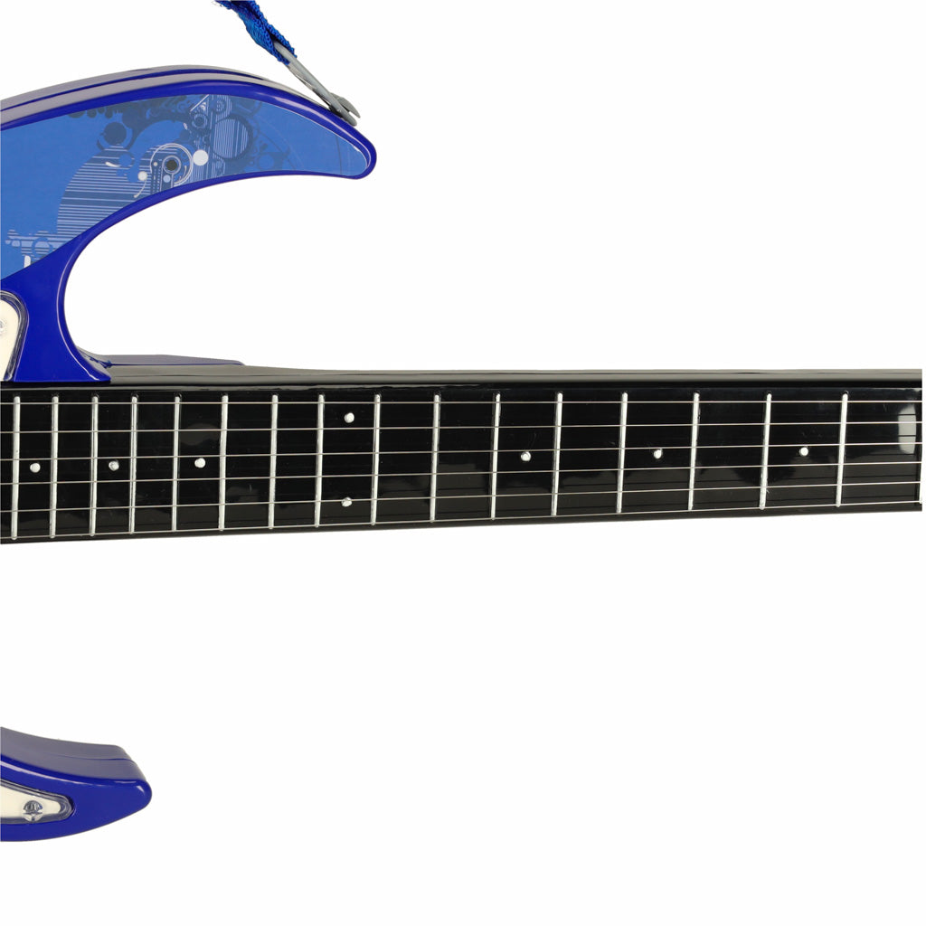 Elektrisk rockguitar med forstærkermikrofon til børn, blå