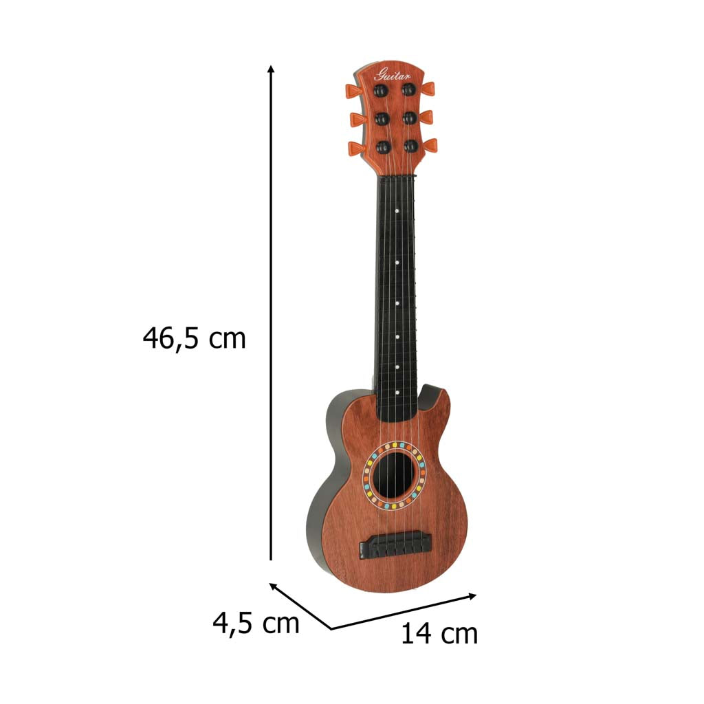 Klassisk børneguitar i træ, 6 strenge, 18 tommer, 46,5 cm