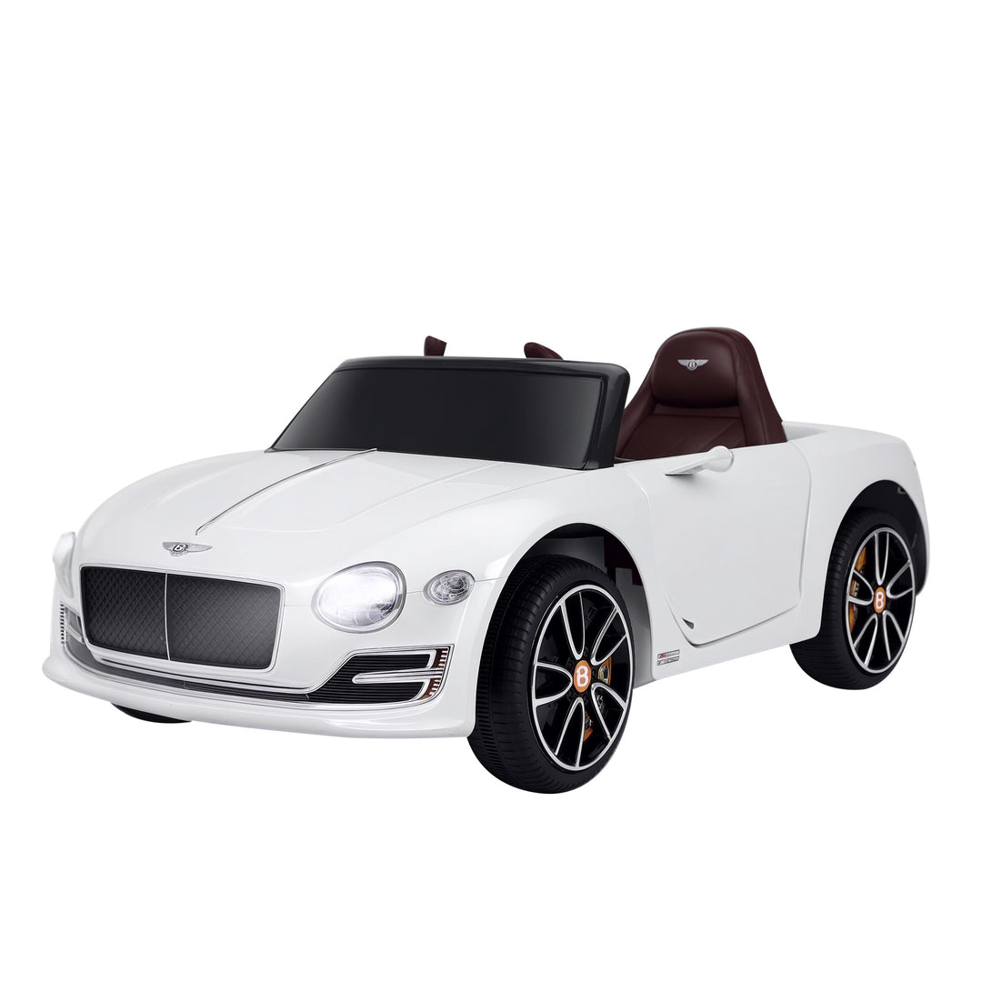 Bentley GT børnebil, officielt licenseret elektrisk kørebil med fjernbetjening, 2 x 390 motorer, hvid, 108 x 60 x 43 cm