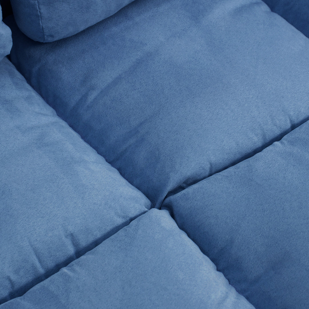 Gulvsovesofa sofa, foldbar, justerbar ryglæn, 102 cm x 73 cm x 60 cm, blå