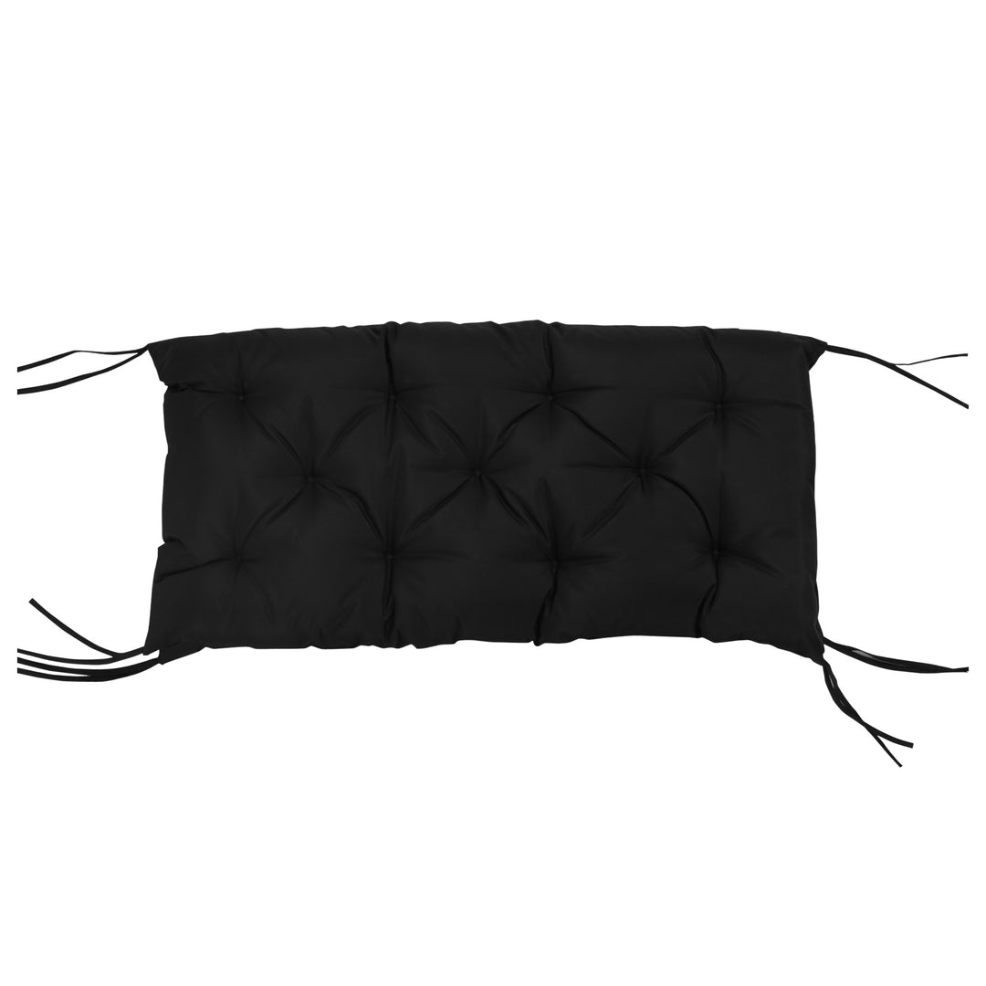 3-Personers bænkehynde 100x98x8 cm med stropper, bænkehynde til havemøbler og verandagynge, sort