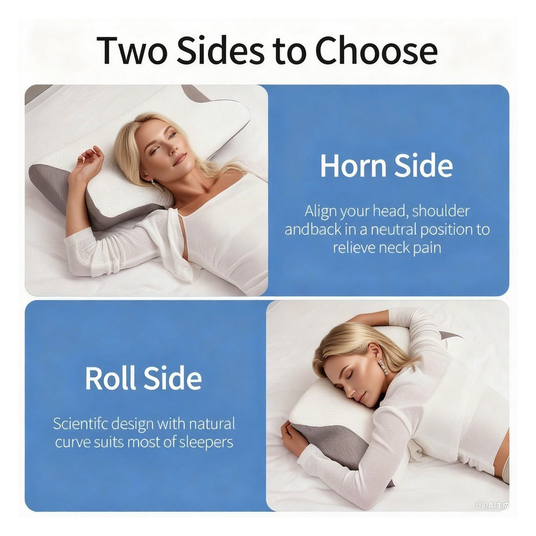 Nakketerapipude Memory Foam Lysegrå Ortopædisk Ergonomisk Smertelindring